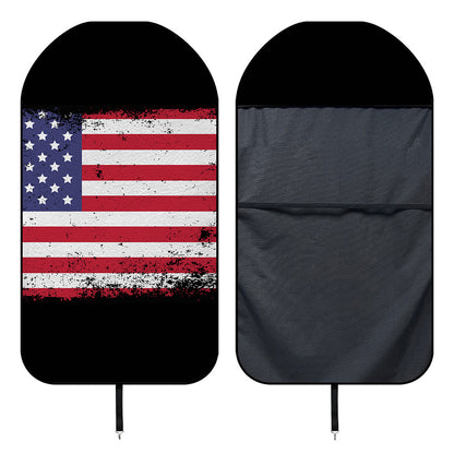 Grunge American Flag Print Waterproof Car Seat Cover