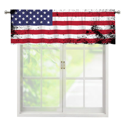 Grunge American Flag Print Window Valance