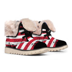 Grunge American Flag Print Winter Boots