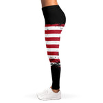 Grunge American Flag Print Women's Leggings