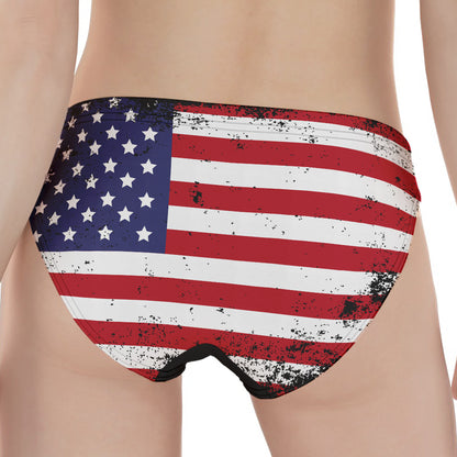 Grunge American Flag Print Women's Panties