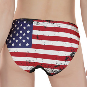 Grunge American Flag Print Women's Panties