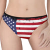 Grunge American Flag Print Women's Thong