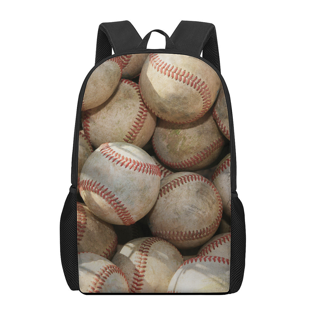 Grunge Baseballs Print 17 Inch Backpack