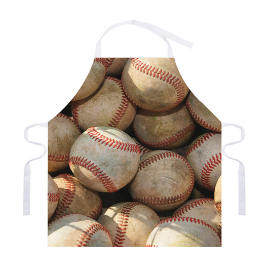 Grunge Baseballs Print Adjustable Apron