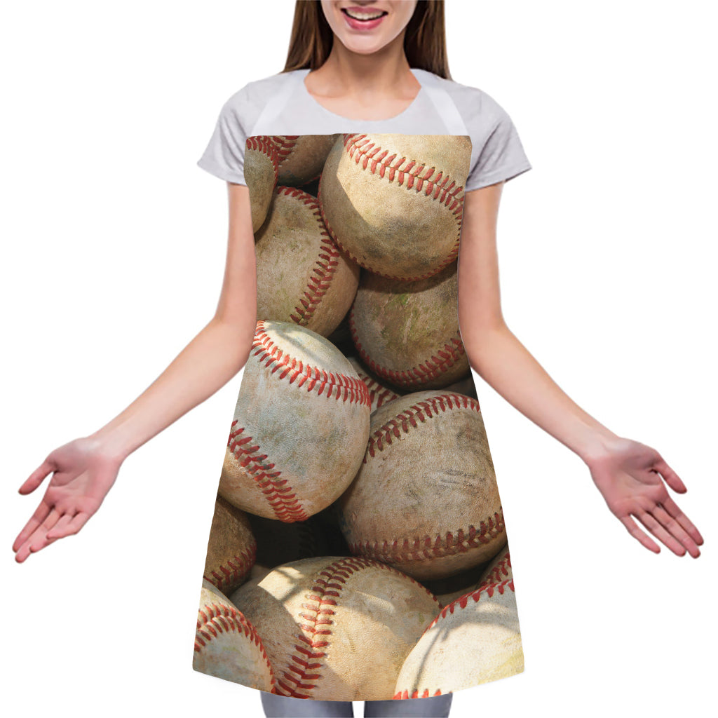 Grunge Baseballs Print Adjustable Apron