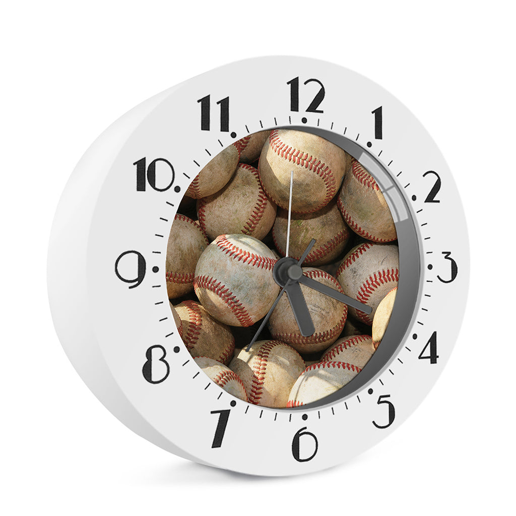 Grunge Baseballs Print Alarm Clock