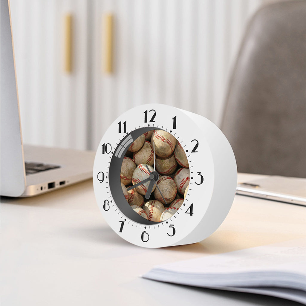 Grunge Baseballs Print Alarm Clock