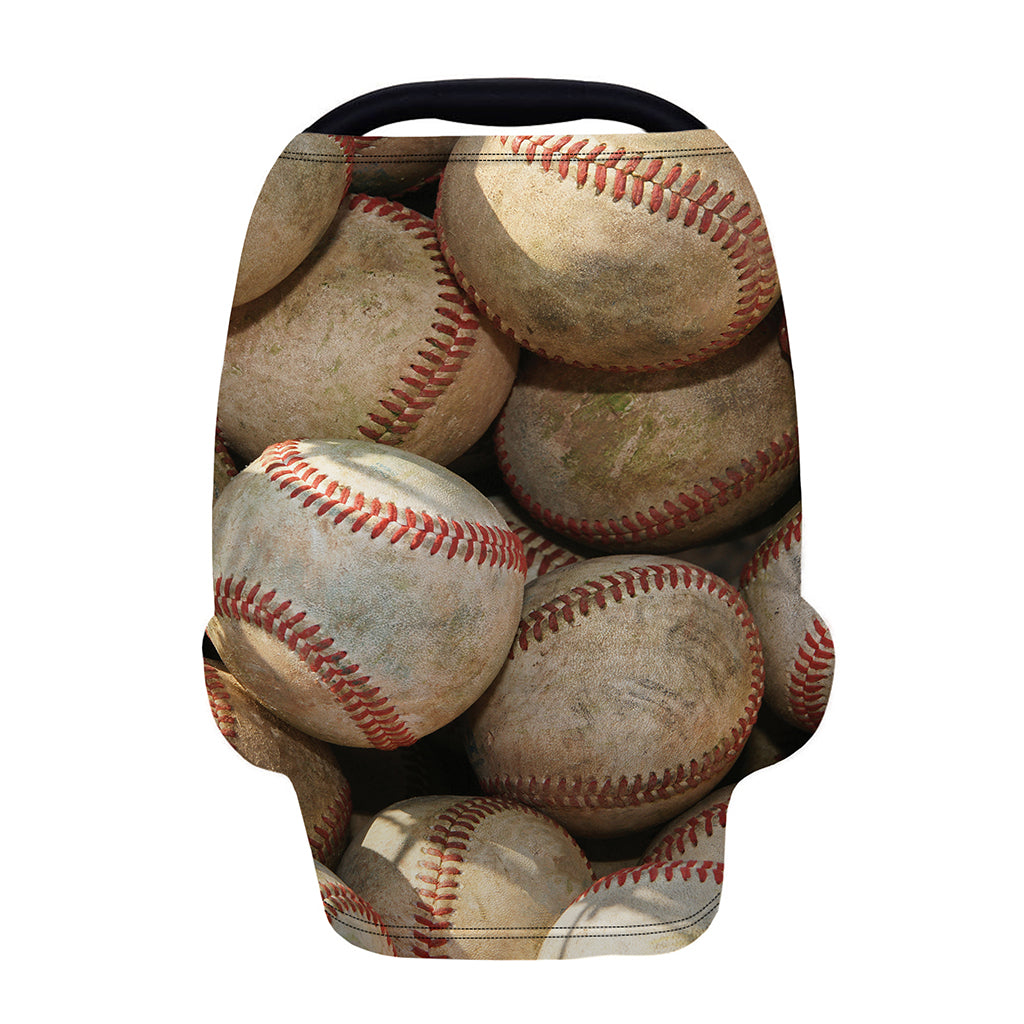 Grunge Baseballs Print Baby Seat Cover