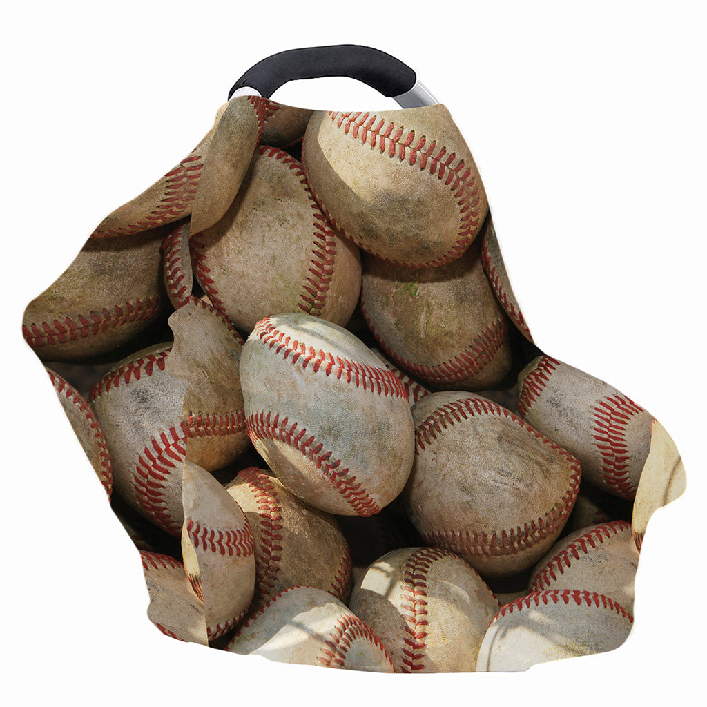 Grunge Baseballs Print Baby Seat Cover