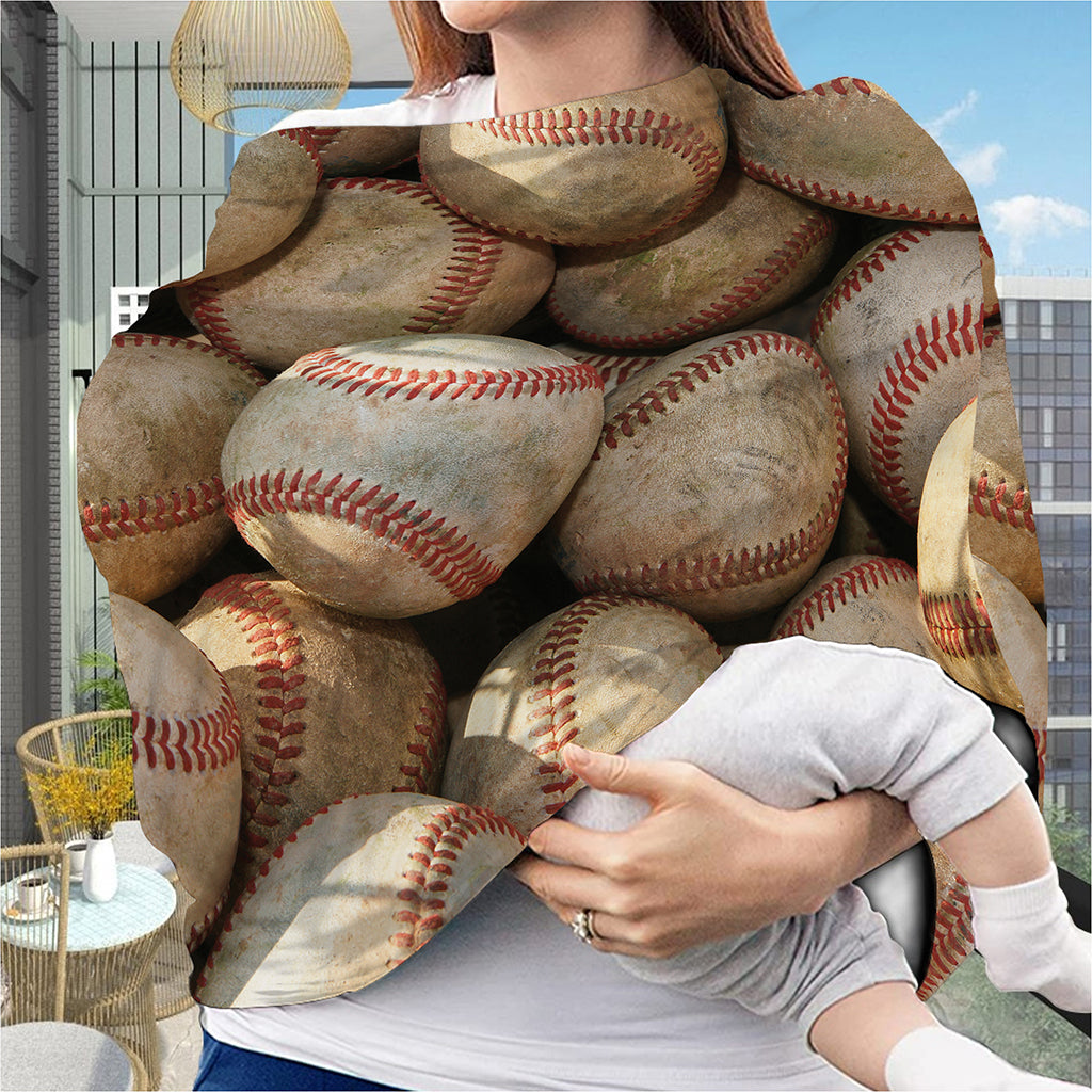 Grunge Baseballs Print Baby Seat Cover