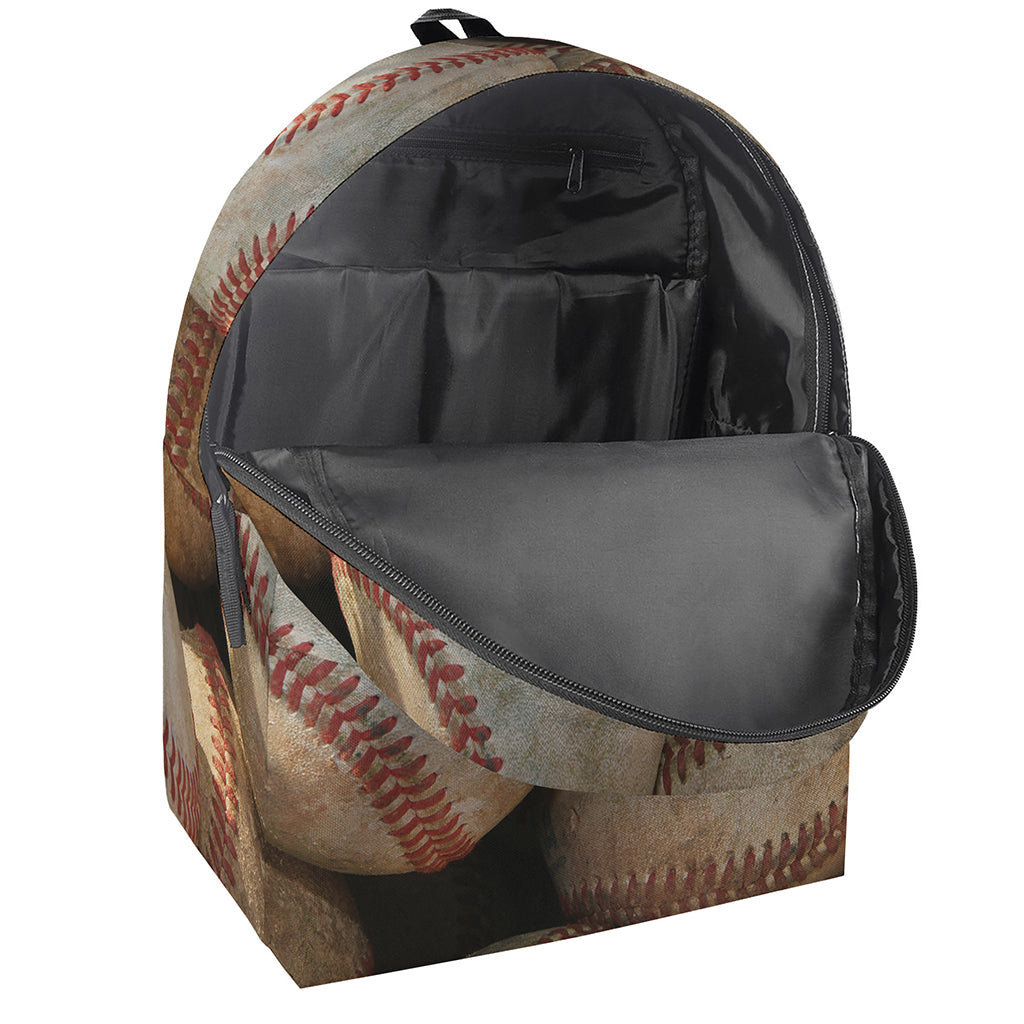 Grunge Baseballs Print Backpack