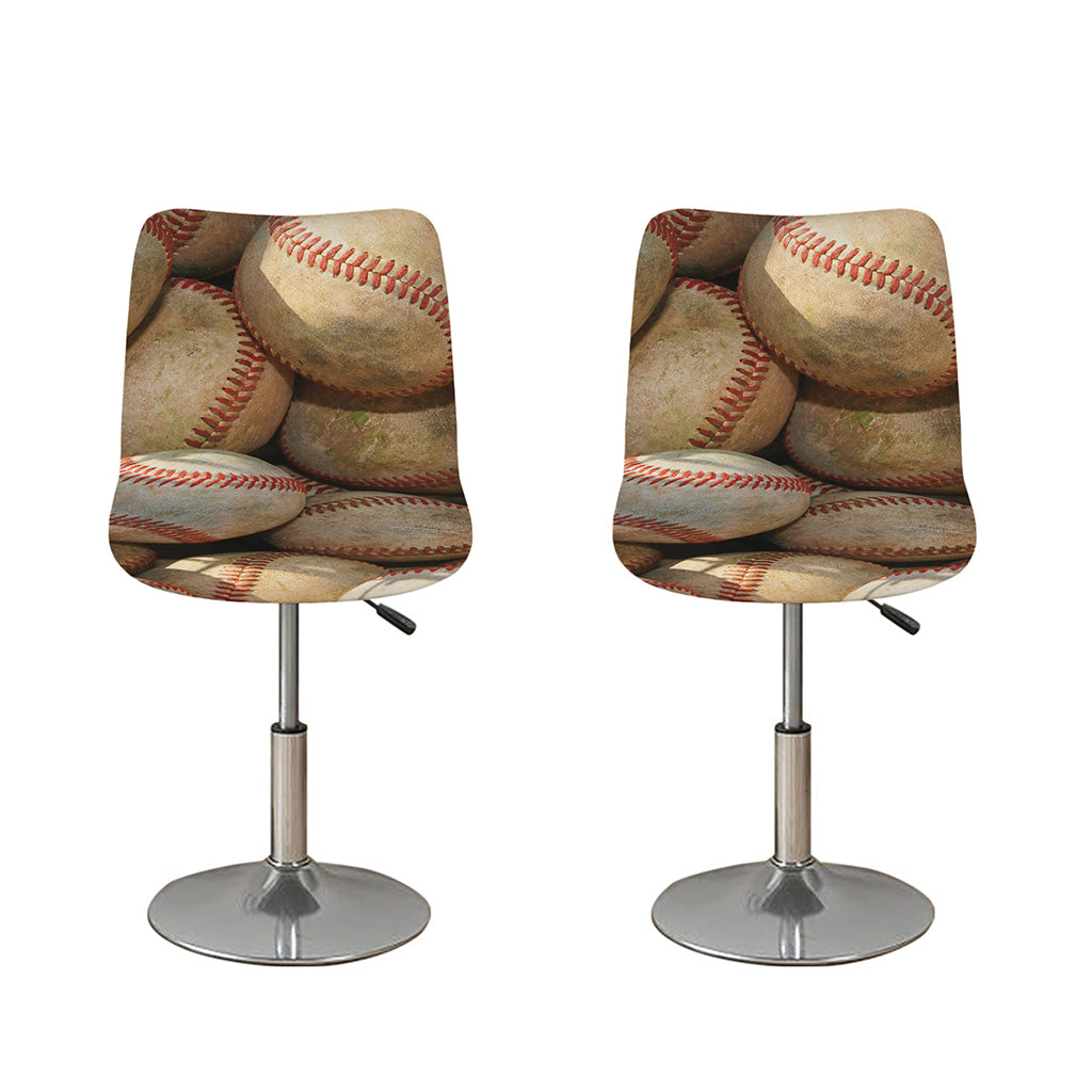 Grunge Baseballs Print Bar Stool Covers