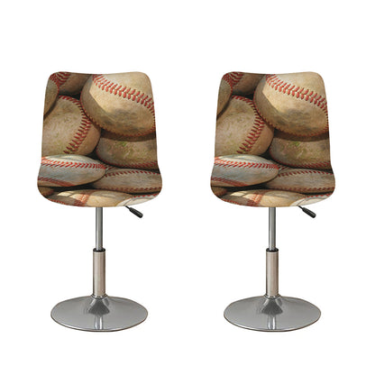 Grunge Baseballs Print Bar Stool Covers