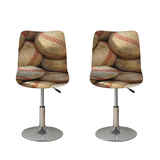Grunge Baseballs Print Bar Stool Covers