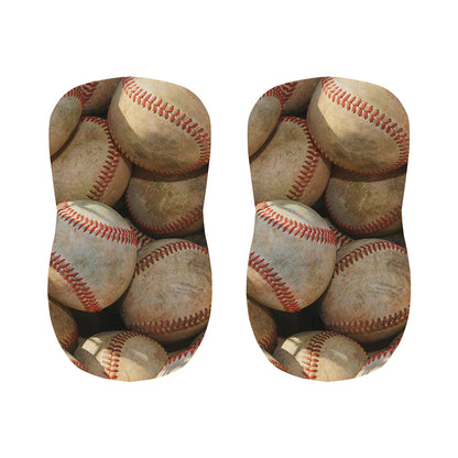 Grunge Baseballs Print Bar Stool Covers