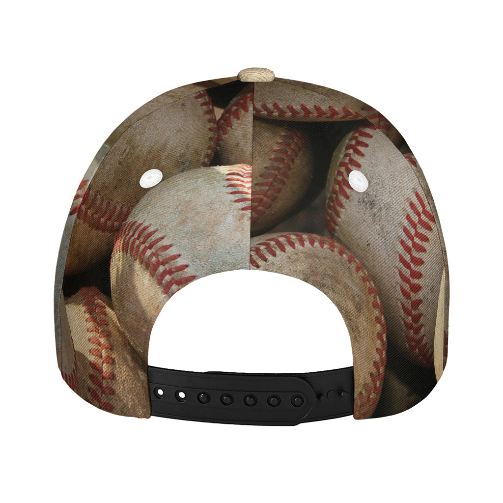 Grunge Baseballs Print Baseball Cap