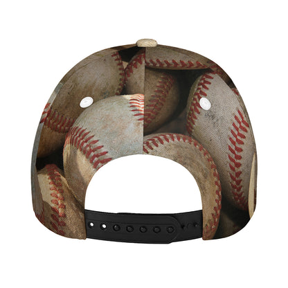 Grunge Baseballs Print Baseball Cap