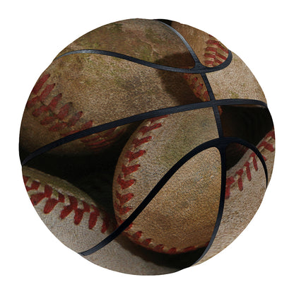 Grunge Baseballs Print Basketball