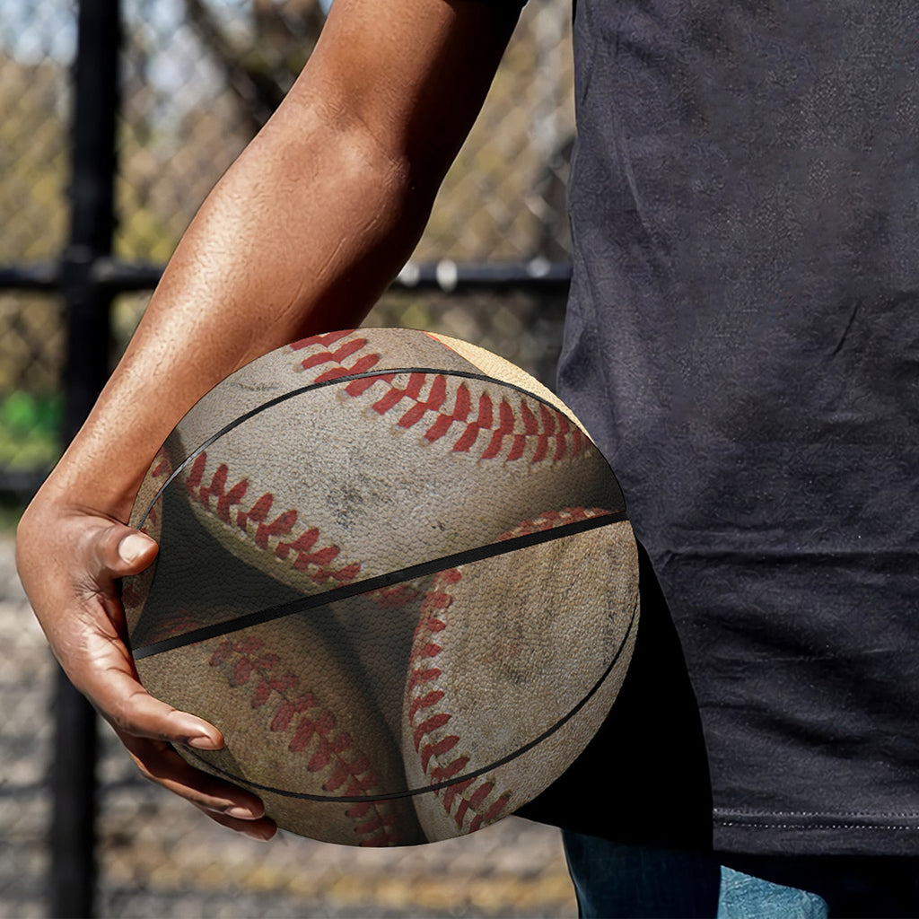 Grunge Baseballs Print Basketball