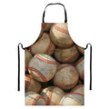 Grunge Baseballs Print Bib Apron With Pocket