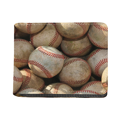 Grunge Baseballs Print Bifold Wallet