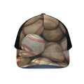 Grunge Baseballs Print Black Mesh Trucker Hat
