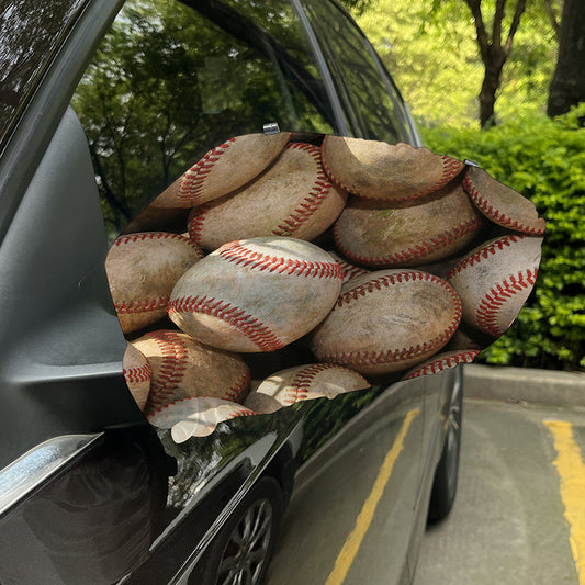 Grunge Baseballs Print Car Side Mirror Covers