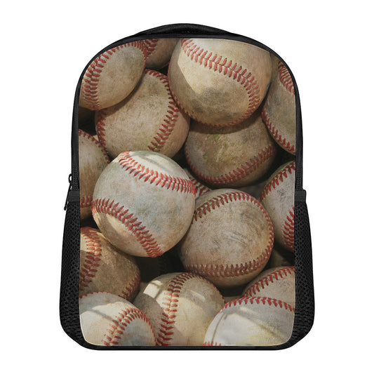 Grunge Baseballs Print Casual Backpack