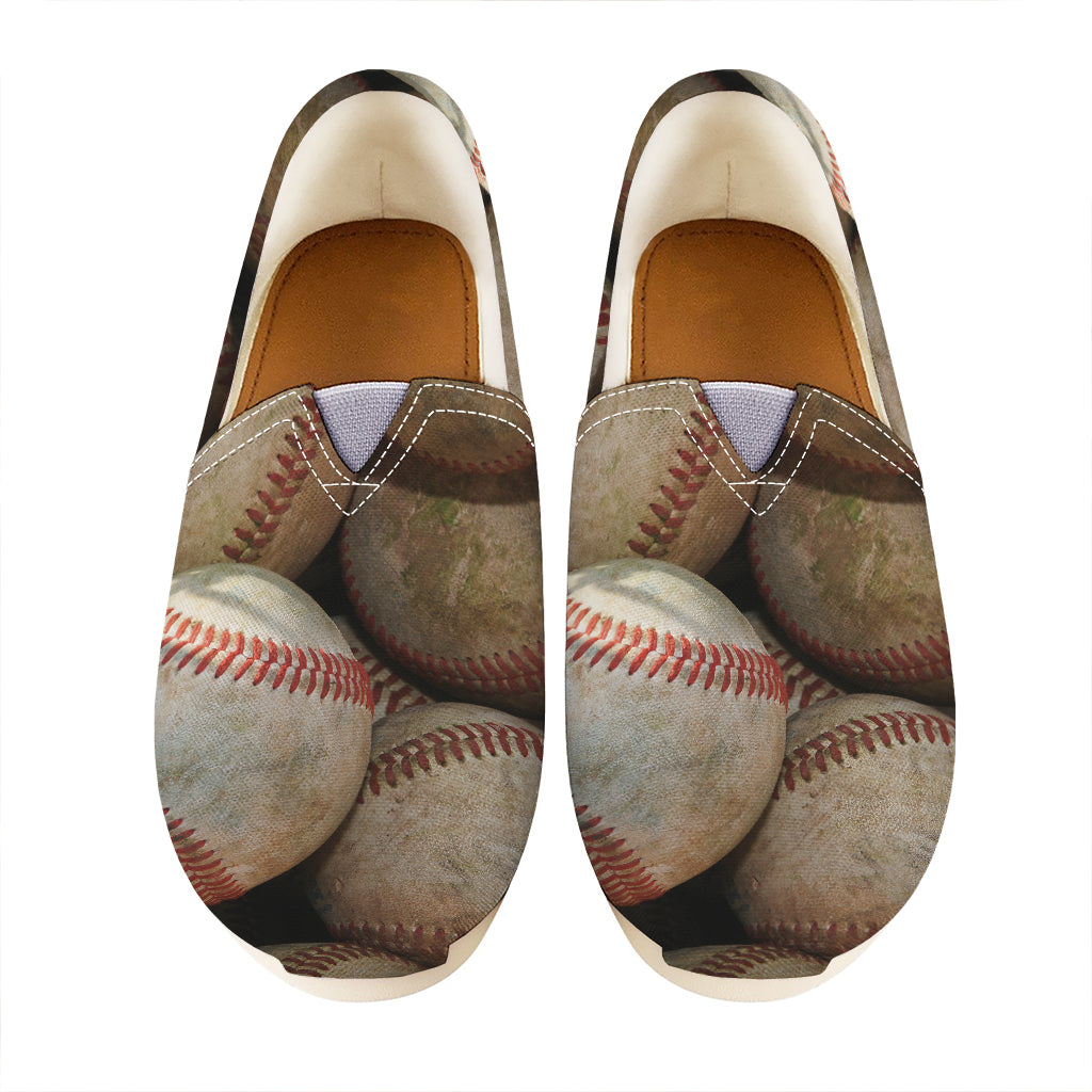 Grunge Baseballs Print Casual Shoes