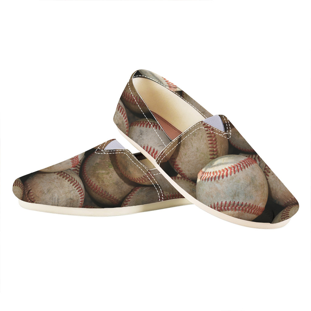 Grunge Baseballs Print Casual Shoes