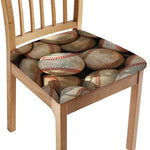 Grunge Baseballs Print Chair Cushion Cover