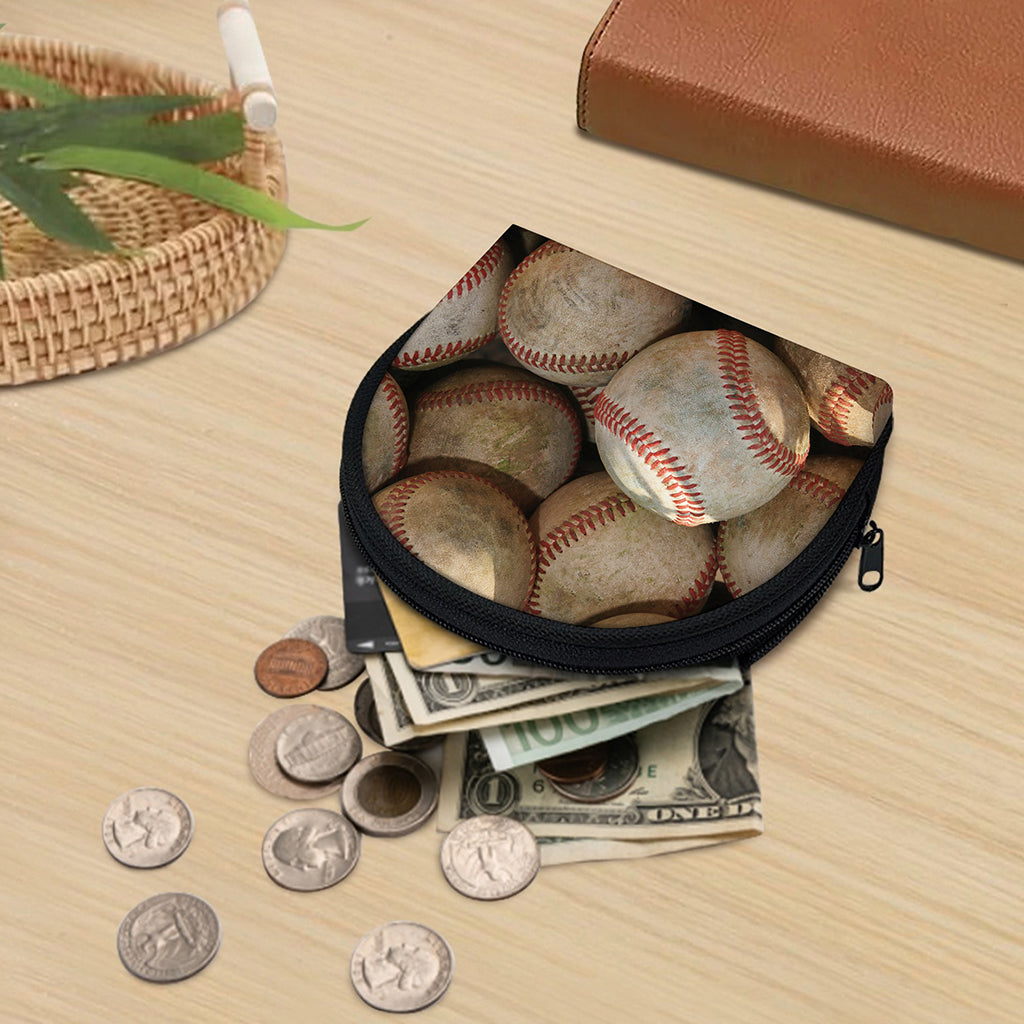 Grunge Baseballs Print Coin Purse
