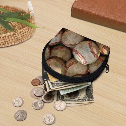 Grunge Baseballs Print Coin Purse