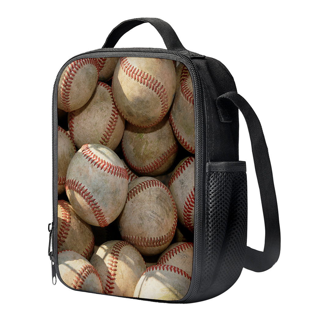 Grunge Baseballs Print Crossbody Lunch Bag