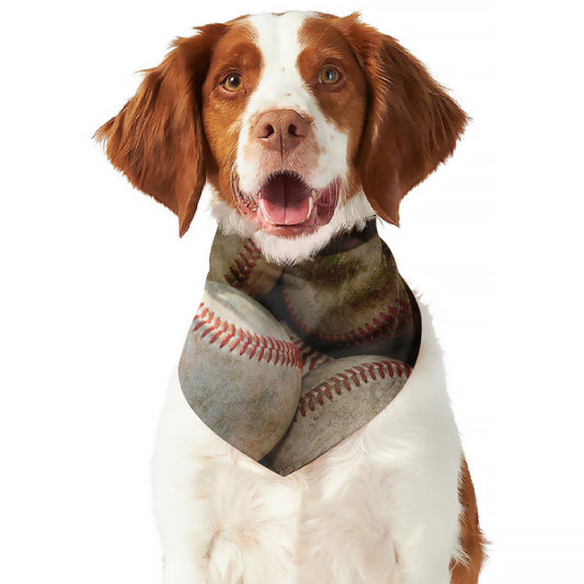 Grunge Baseballs Print Dog Bandana