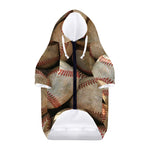 Grunge Baseballs Print Dog Zip Up Hoodie