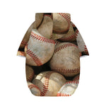 Grunge Baseballs Print Dog Zip Up Hoodie