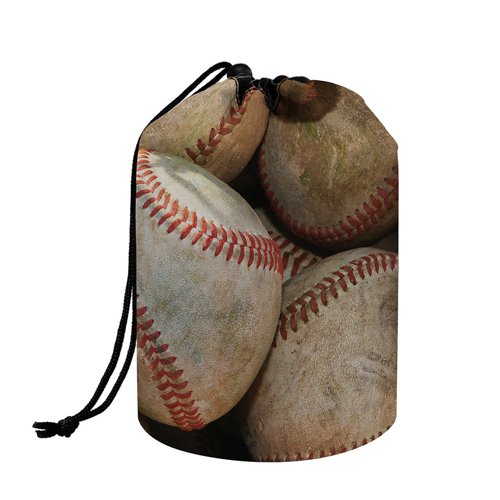 Grunge Baseballs Print Drawstring Makeup Bag