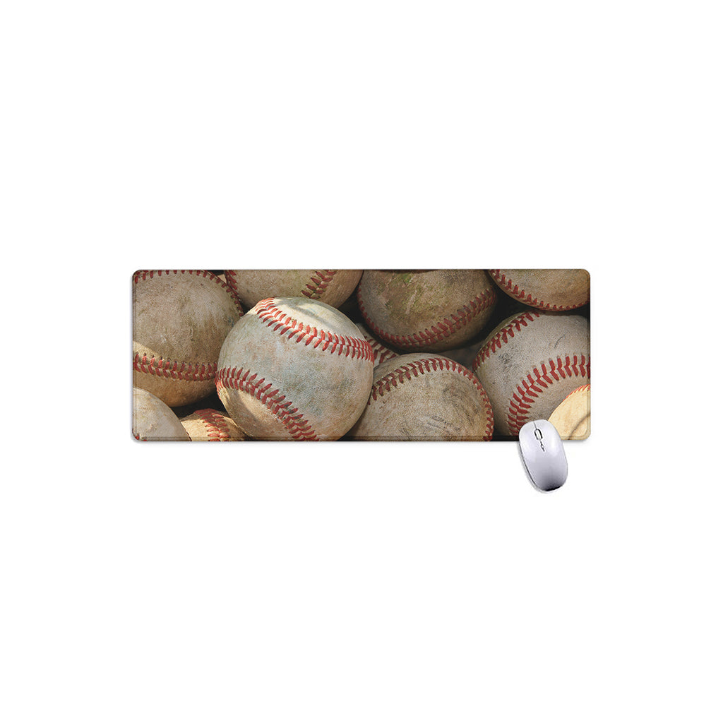 Grunge Baseballs Print Extended Mouse Pad