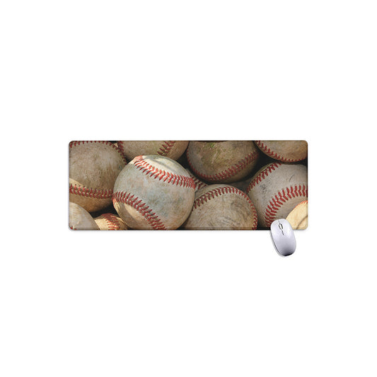 Grunge Baseballs Print Extended Mouse Pad