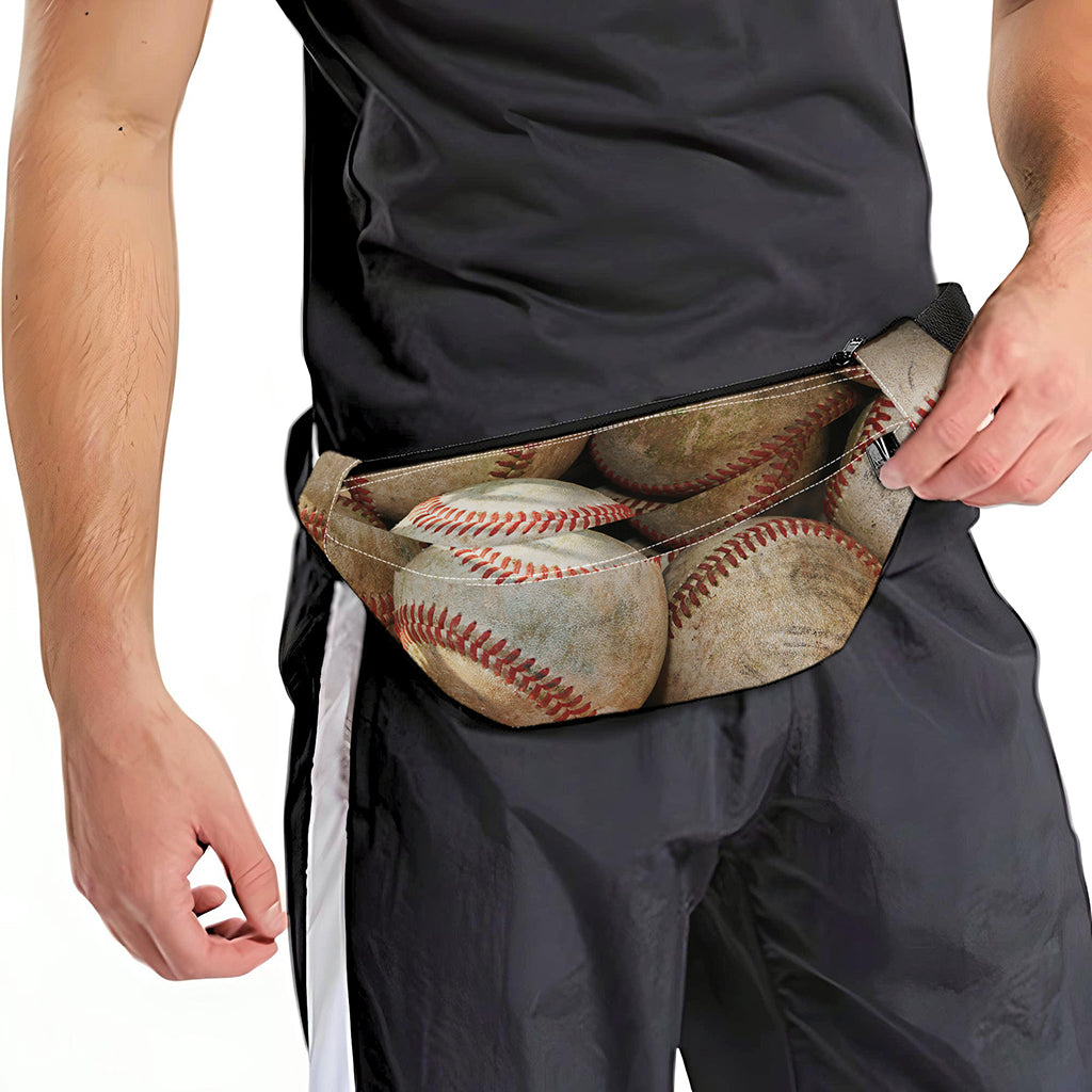 Grunge Baseballs Print Fanny Pack
