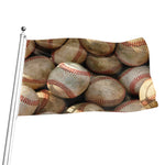 Grunge Baseballs Print Flag