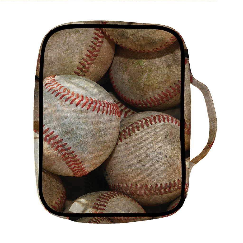 Grunge Baseballs Print Front Pocket Bible Bag