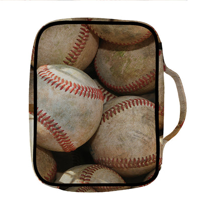 Grunge Baseballs Print Front Pocket Bible Bag