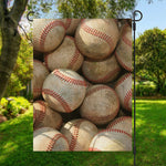 Grunge Baseballs Print Garden Flag