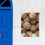 Grunge Baseballs Print Garden Flag