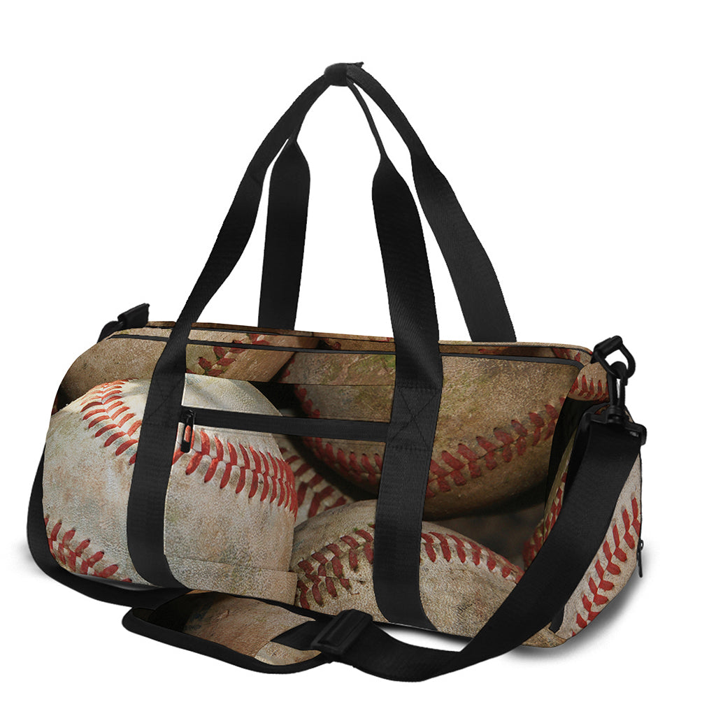 Grunge Baseballs Print Gym Bag