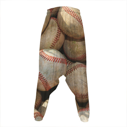 Grunge Baseballs Print Hammer Pants