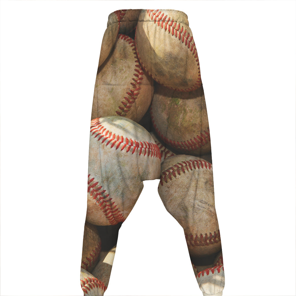 Grunge Baseballs Print Hammer Pants